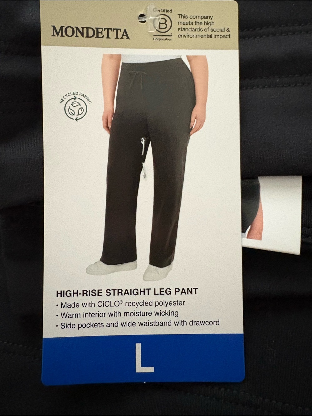 Mondetta High-Rise Straight Leg Pants - Black L
